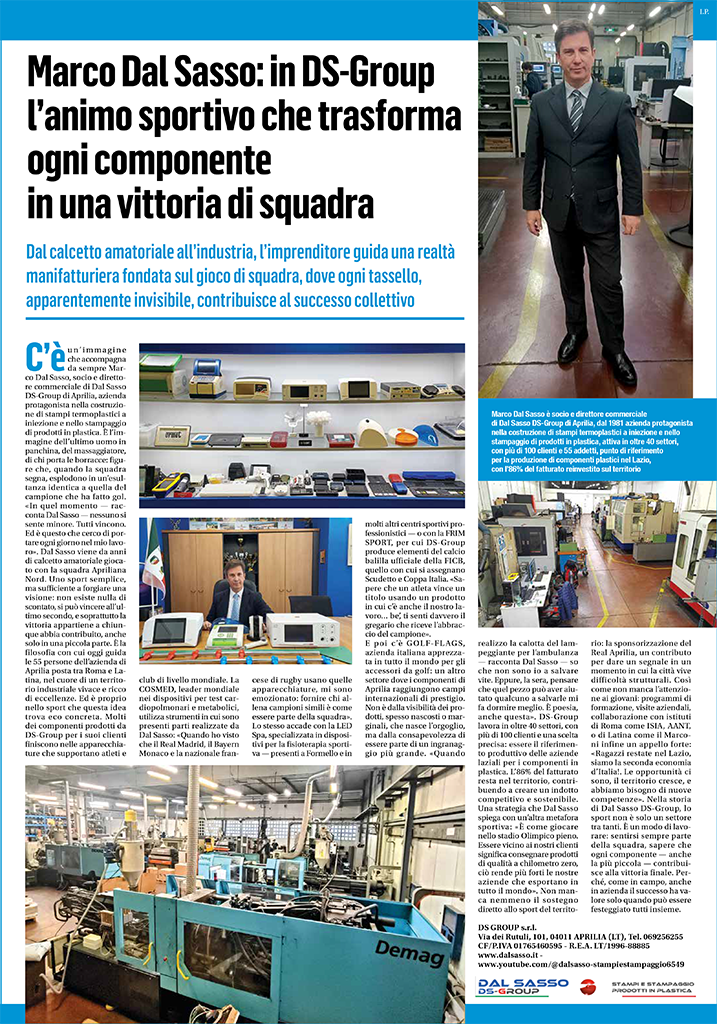 articolo corriere dello sport latina DS Group stampi termoplastici