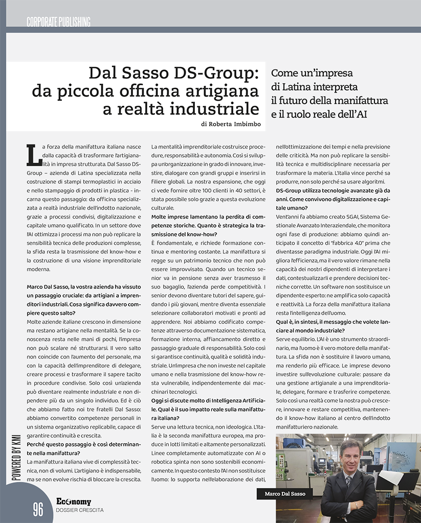 Articolo Economy DS group stampa plastica futuro manifattura
